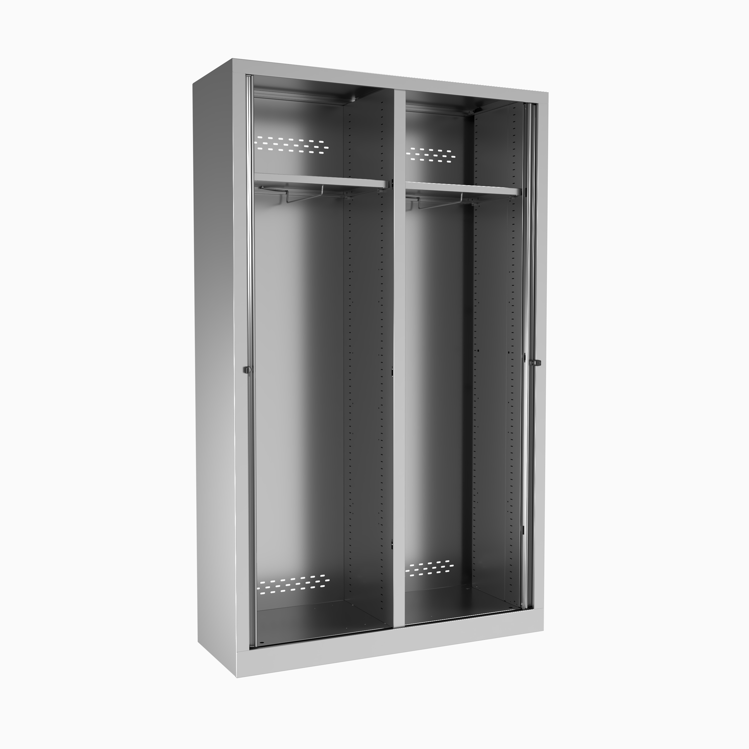 Vestiaire double métallique Etic - h. 198 x l. 120 cm - unicolore - fermeture rideaux 2 serrures -