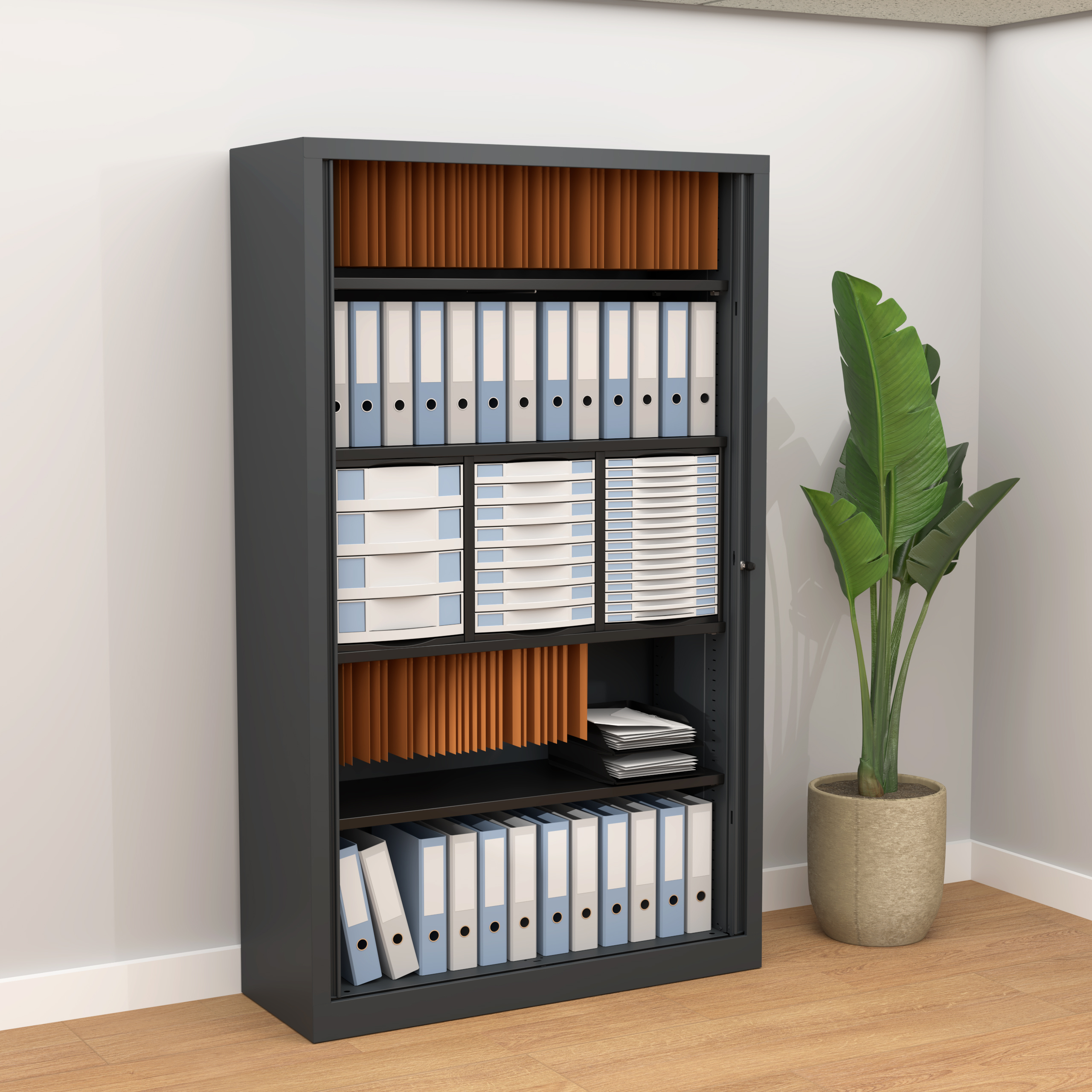 Module pour armoire Etic - pour armoire l. 120 x pr. 43 cm - 16 tiroirs h. 2,5 cm + 8 tiroirs h. 5 cm + 4 tiroirs h.10 cm