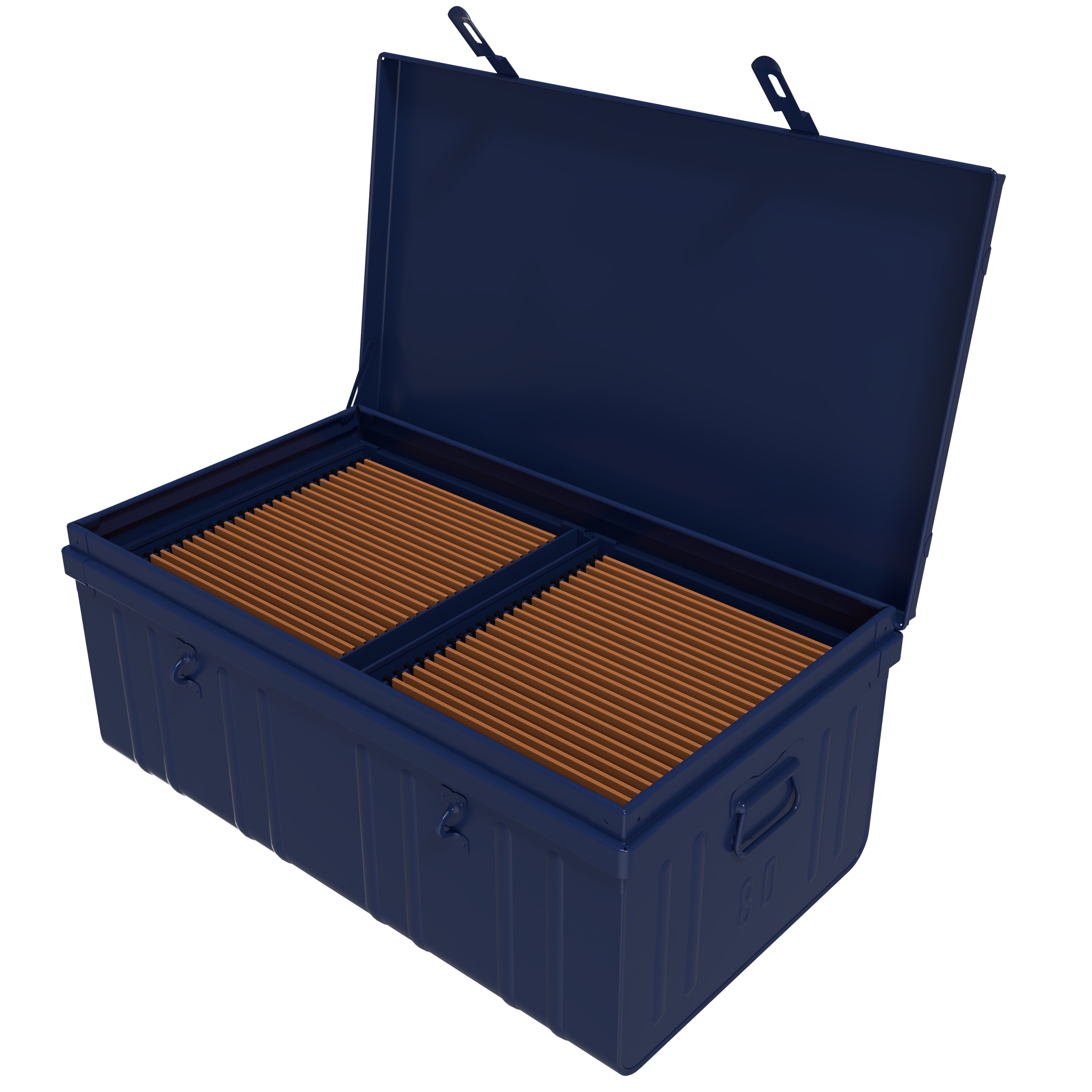 Cantine d'archivage en acier - 80 cm / 95 litres - avec kit support pour dossiers suspendus