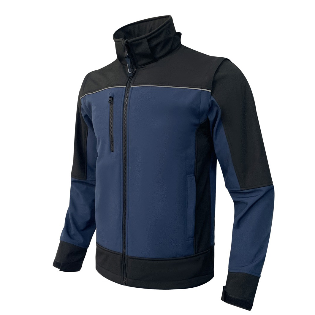 Softshell annecy recyclé - Sécuritop - manches amovibles - marine/noir - taille 4XL