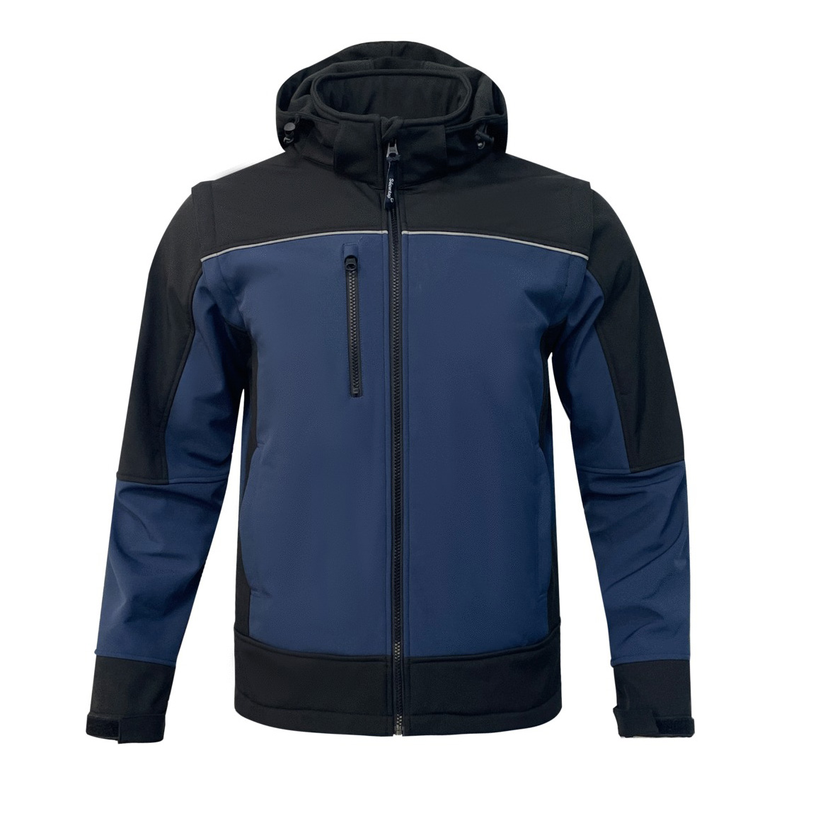 Softshell annecy recyclé - Sécuritop - manches amovibles - marine/noir - taille 4XL