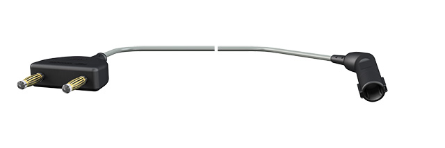 Câble bipolaire - Pin 22 mm - l. 45 m - pour pincettes bipolaires avec languette européenne - fiche coudée