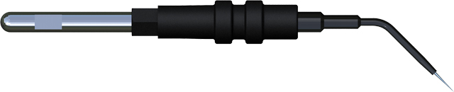 Electrode aiguille en tungstène - Ø 0,5 x 3 mm - coudée - isolée - l. 35 mm - emmanchement Ø 2,4 mm