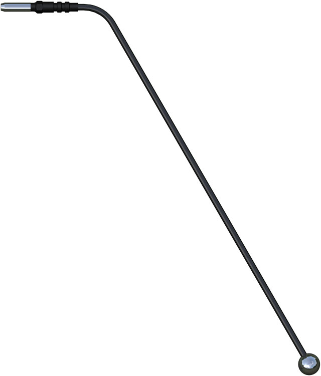 Electrode boule - Ø 10 mm - coudée - l. 190 mm - emmanchement Ø 4 mm