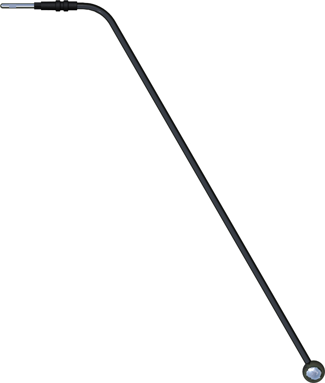 Electrode boule - Ø 10 mm - coudée - l. 190 mm - emmanchement Ø 2,4 mm