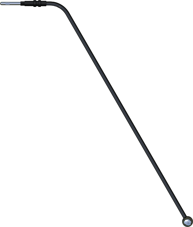 Electrode boule - Ø 8 mm - coudée - l. 190 mm - emmanchement Ø 2,4 mm