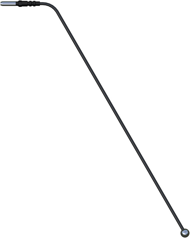 Electrode boule - Ø 8 mm - coudée - l. 240 mm - emmanchement Ø 4 mm