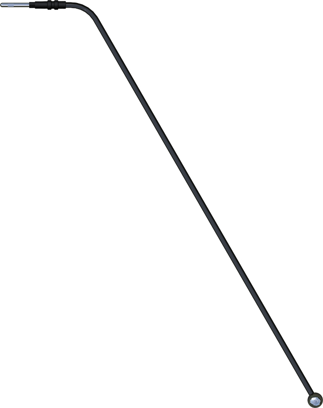 Electrode boule - Ø 8 mm - coudée - l. 240 mm - emmanchement Ø 2,4 mm