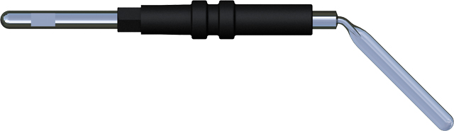 Electrode spatule - lot de 5 - 2,3 x 19 mm - coudée - l. 40 mm - emmanchement Ø 2,4 mm