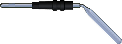 Electrode spatule - lot de 5 - 3 x 24 mm - coudée - l. 40 mm - emmanchement Ø 2,4 mm