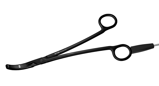 Pince BiClamp - l. 210 mm - autoclavable - coudée 25° - mors striés - câble 3 m - fiche MF -