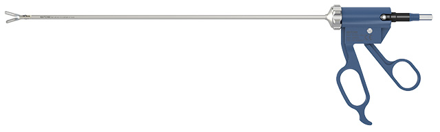 Pince LAP bipolaire - mors ajourés - striée - Ø 5 mm - l. 340 mm - rotation à 360°