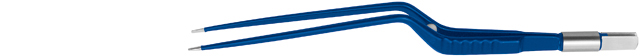 Pincette bipolaire baïonnette - l. 19,5 cm - pointe mousse 1 mm avec guide