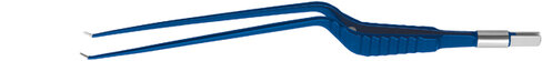 Pincette bipolaire baïonnette - l. 22,5 cm - coudée vers le haut - pointe mousse 1 mm