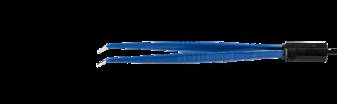 Pincette bipolaire coudée- usage unique - lot de 25 - mors 1 mm - l. 150 mm - câble 5 m - fiche entraxe 28 mm