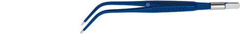 Pincette coagulation bipolaire coudée à 50° - l. 18 cm - pointe mousse 2 mm