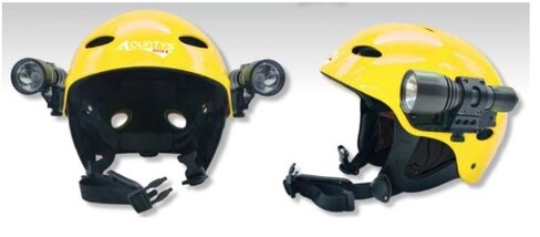 Casque Torrent avec rail - 2 adaptateurs rail et 2 supports lampe - réglage à molette de 54 à 62 cm