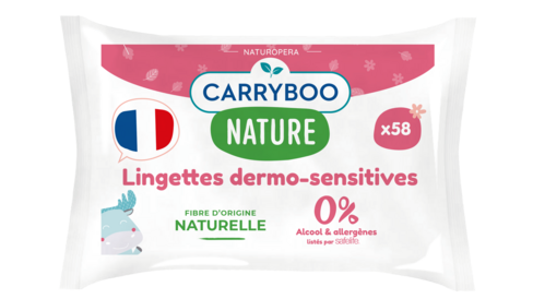 Lingettes Carryboo dermo-sensitives coton bio - 3 cartons de 1566 unités