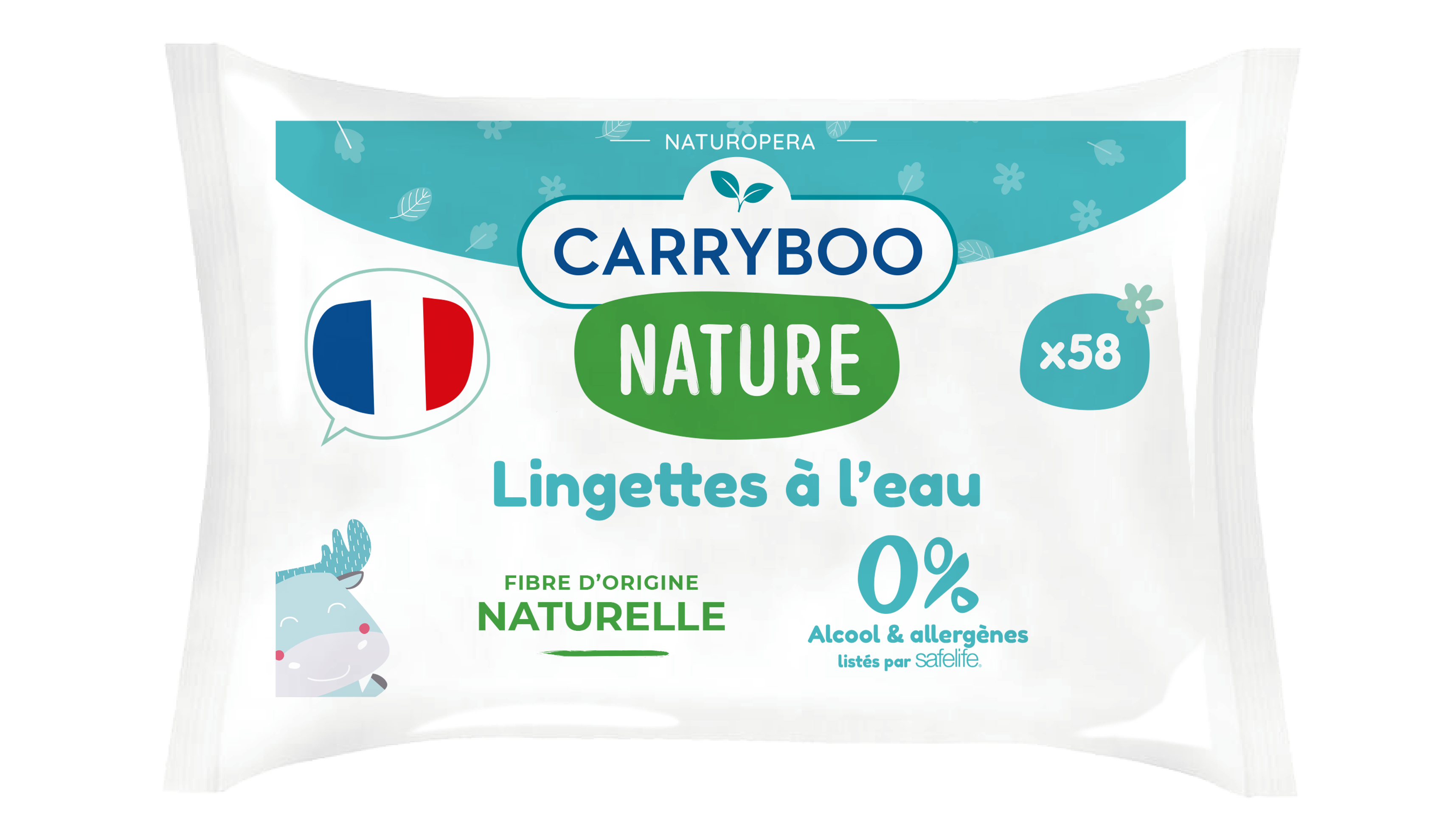 Lingettes Carryboo à l'eau de calendula bio - 3 cartons de 1566 unités