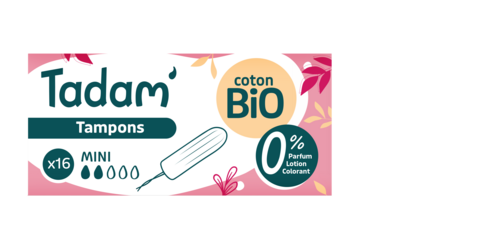 Tampons Tadam' dermo-sensitifs bio mini - 3 cartons de 576 unités
