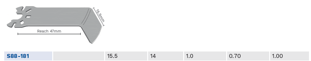 Lame de scie sagittale - DE SOUTTER Angled - 14 x 15,5 x 1,00 mm