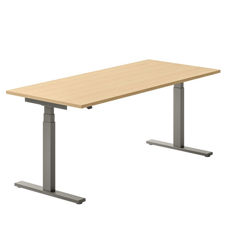 Bureau droit Ergo Up - l. 180 x pr. 80 cm - sans obturateur - réglage en hauteur électrique