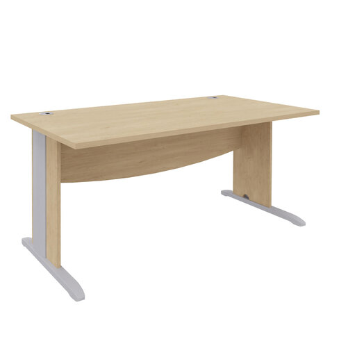 Bureau droit Majesty - l. 160 x pr. 80 cm piétement dégagement latéral