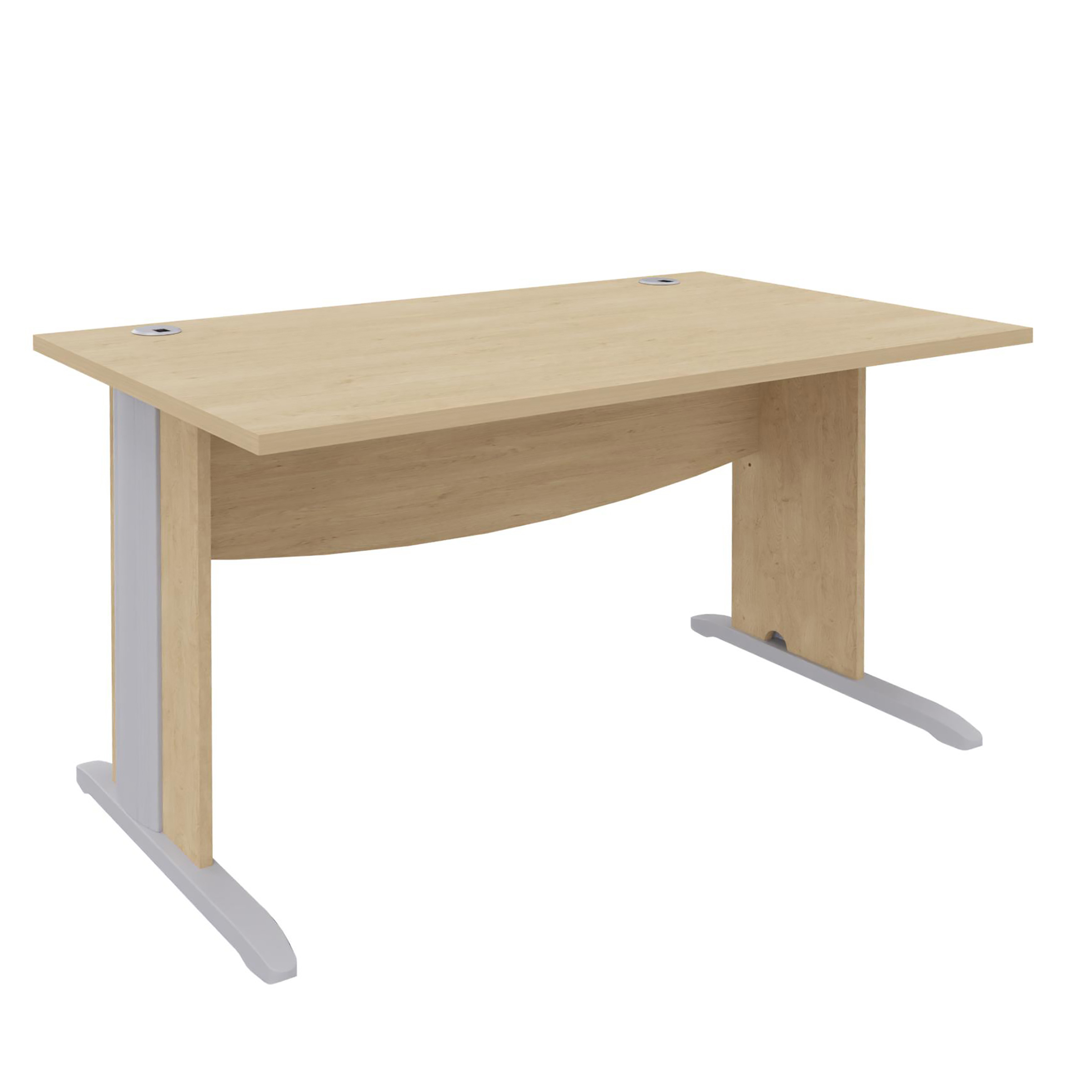 Bureau droit Majesty - l. 140 x pr. 80 cm piétement dégagement latéral