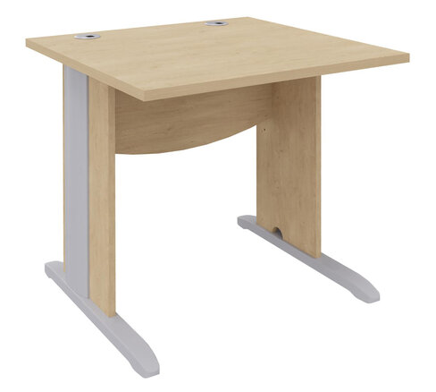 Bureau droit Majesty - l. 80 x pr. 80 cm piétement dégagement latéral