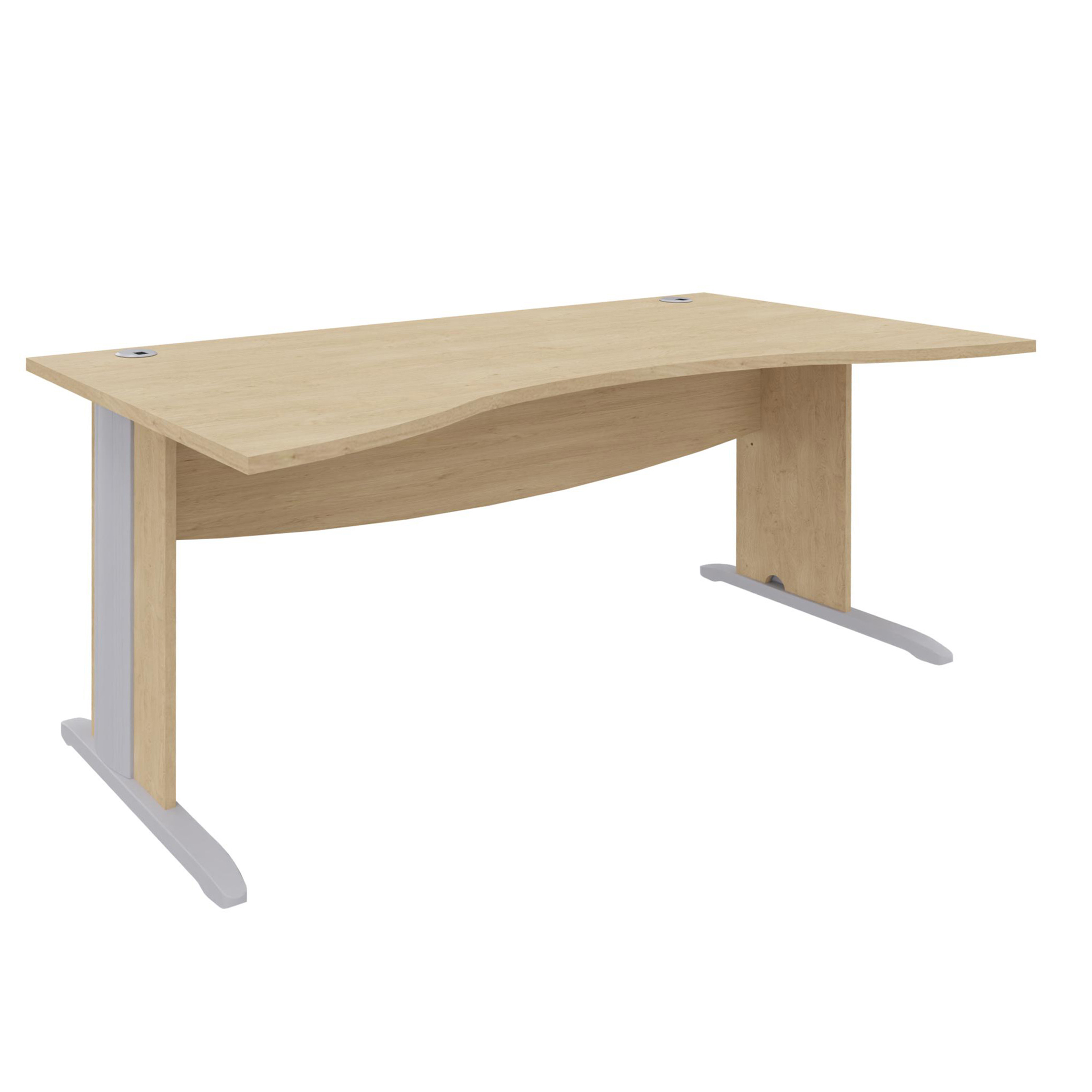 Bureau ergonomique Majesty - l. 180 x pr. 90 cm piétement dégagement latéral