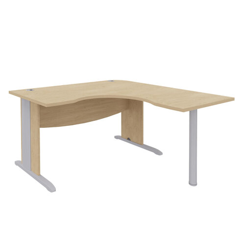 Bureau compact 90° symétrique Majesty - l. 140 x pr. 70 cm - piétement à dégagement latéral