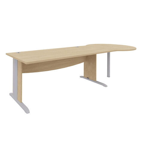 Bureau droit Majesty - l. 180 x pr. 80 cm - avec convivialité goutte d'eau - piétement dégagement latéral