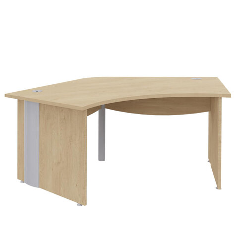 Bureau compact 120° symétrique Majesty - l. 185 x pr. 80 cm - pieds panneaux