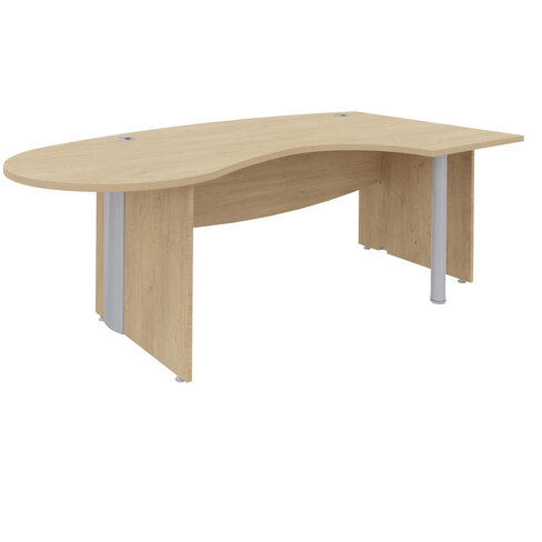 Bureau ergonomique compact 90° asymétrique Majesty - l. 200 x l. 110 x pr. 60 cm - pieds panneaux