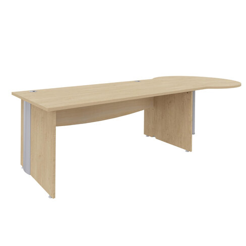 Bureau droit Majesty - l. 180 x pr. 80 cm - avec convivialité goutte d'eau - pieds panneaux