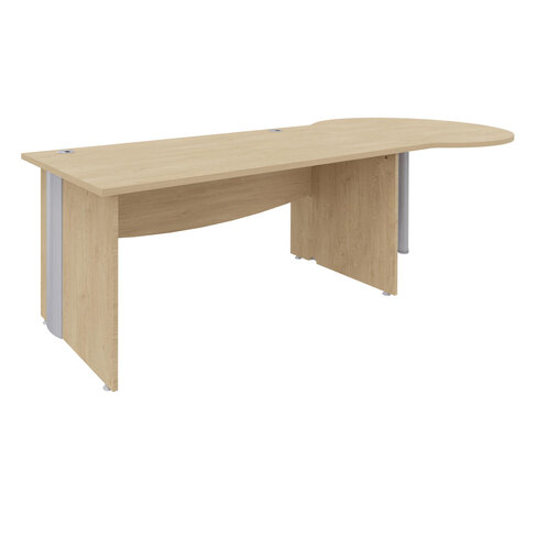 Bureau droit Majesty - l. 160 x pr. 80 cm - avec convivialité goutte d'eau - pieds panneaux