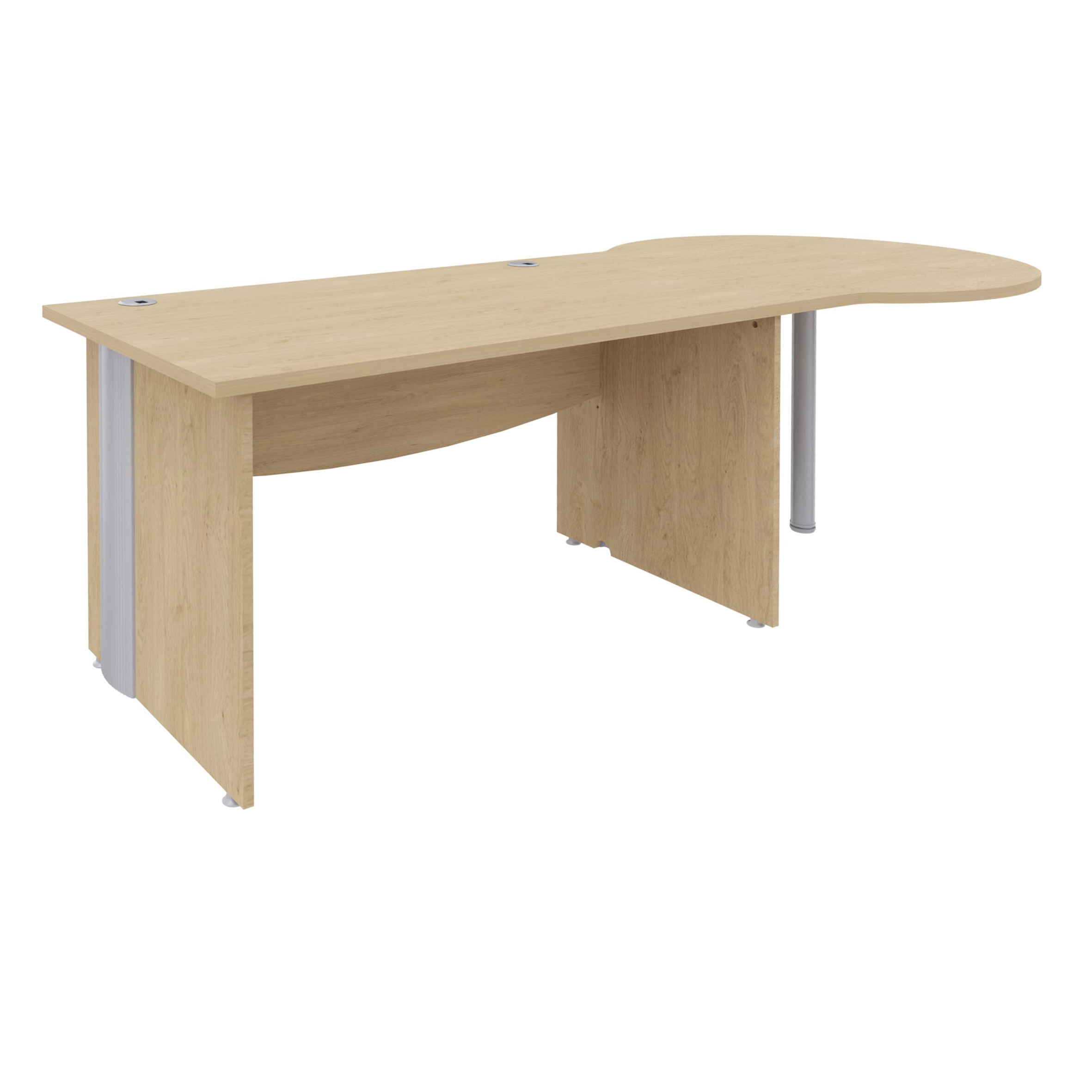 Bureau droit Majesty - l. 140 x pr. 80 cm - avec convivialité goutte d'eau - pieds panneaux