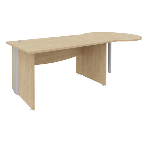 Bureau droit Majesty - l. 140 x pr. 80 cm - avec convivialité goutte d'eau - pieds panneaux