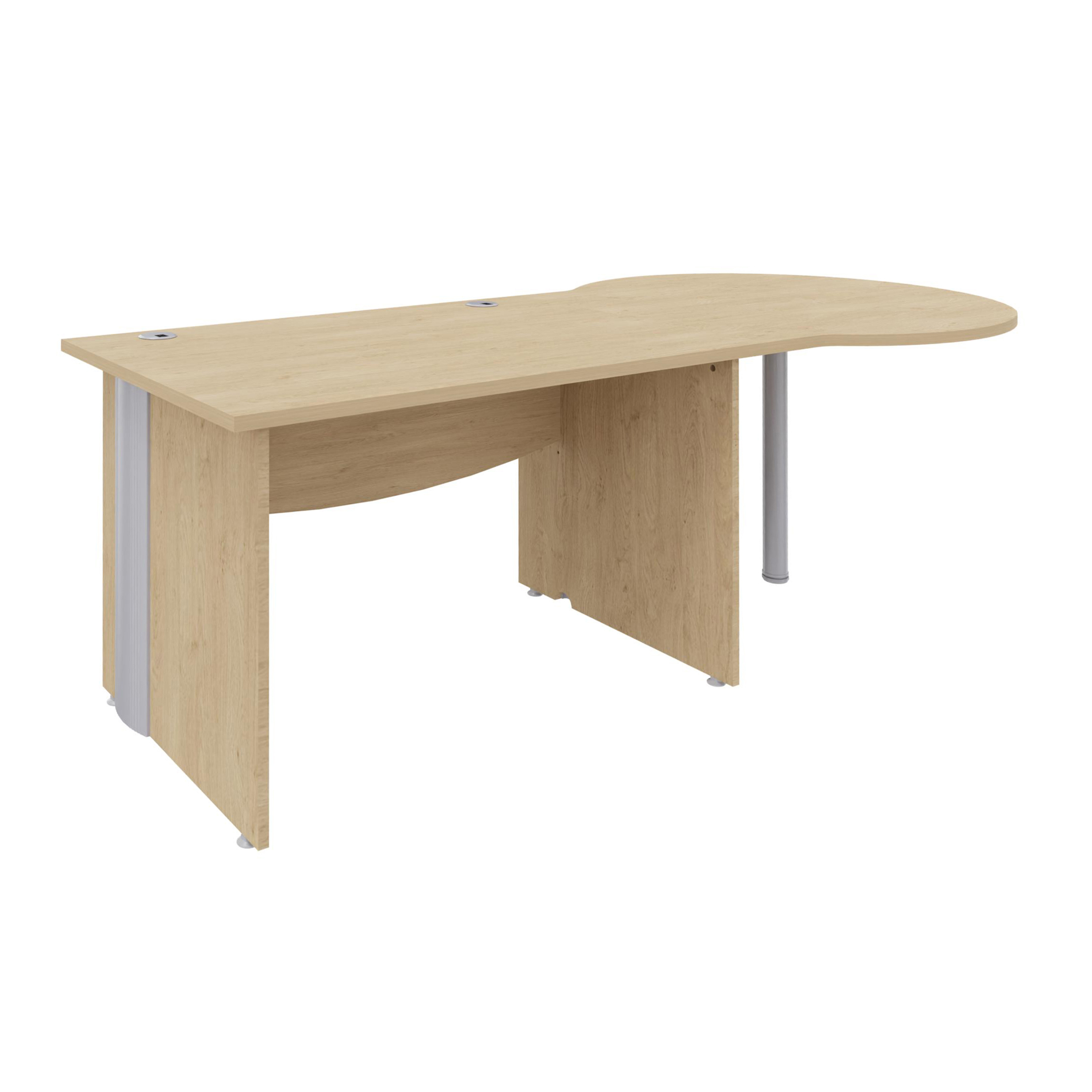 Bureau droit Majesty - l. 120 x pr. 80 cm - avec convivialité goutte d'eau - pieds panneaux