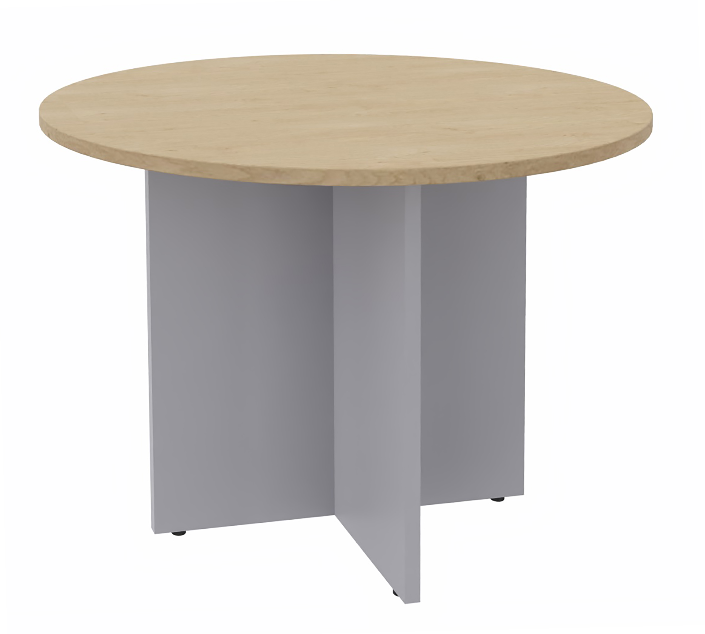 Table de réunion ronde 4 places Majesty - Ø 100 cm - pied croix