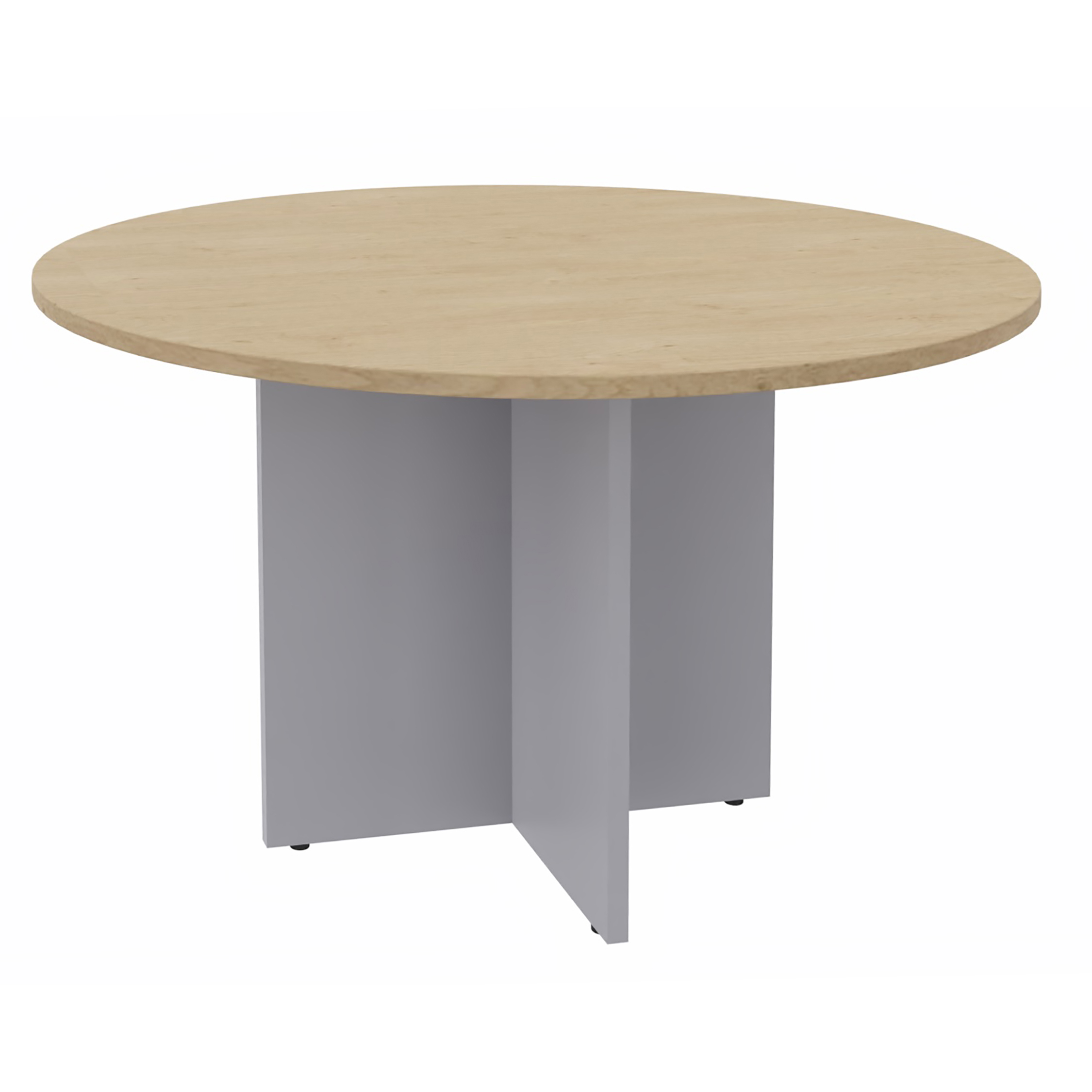 Table de réunion ronde 4 places Majesty - Ø 120 cm - pied croix