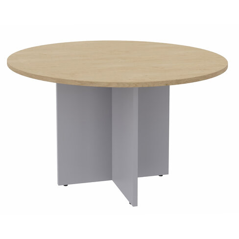 Table de réunion ronde 4 places Majesty - Ø 120 cm - pied croix