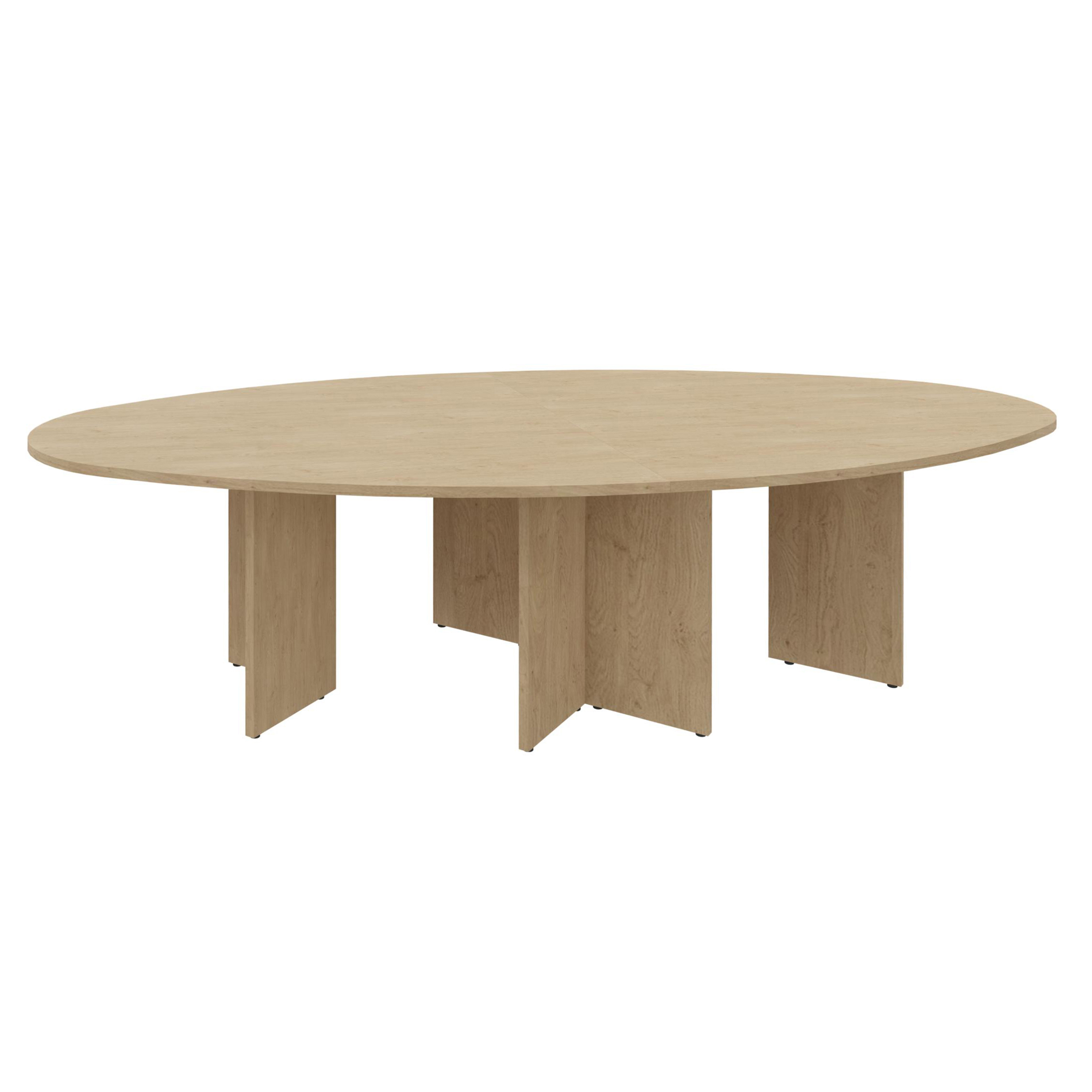 Table de réunion ovale 10 places Majesty - l. 280 x pr. 140 cm - pieds croix