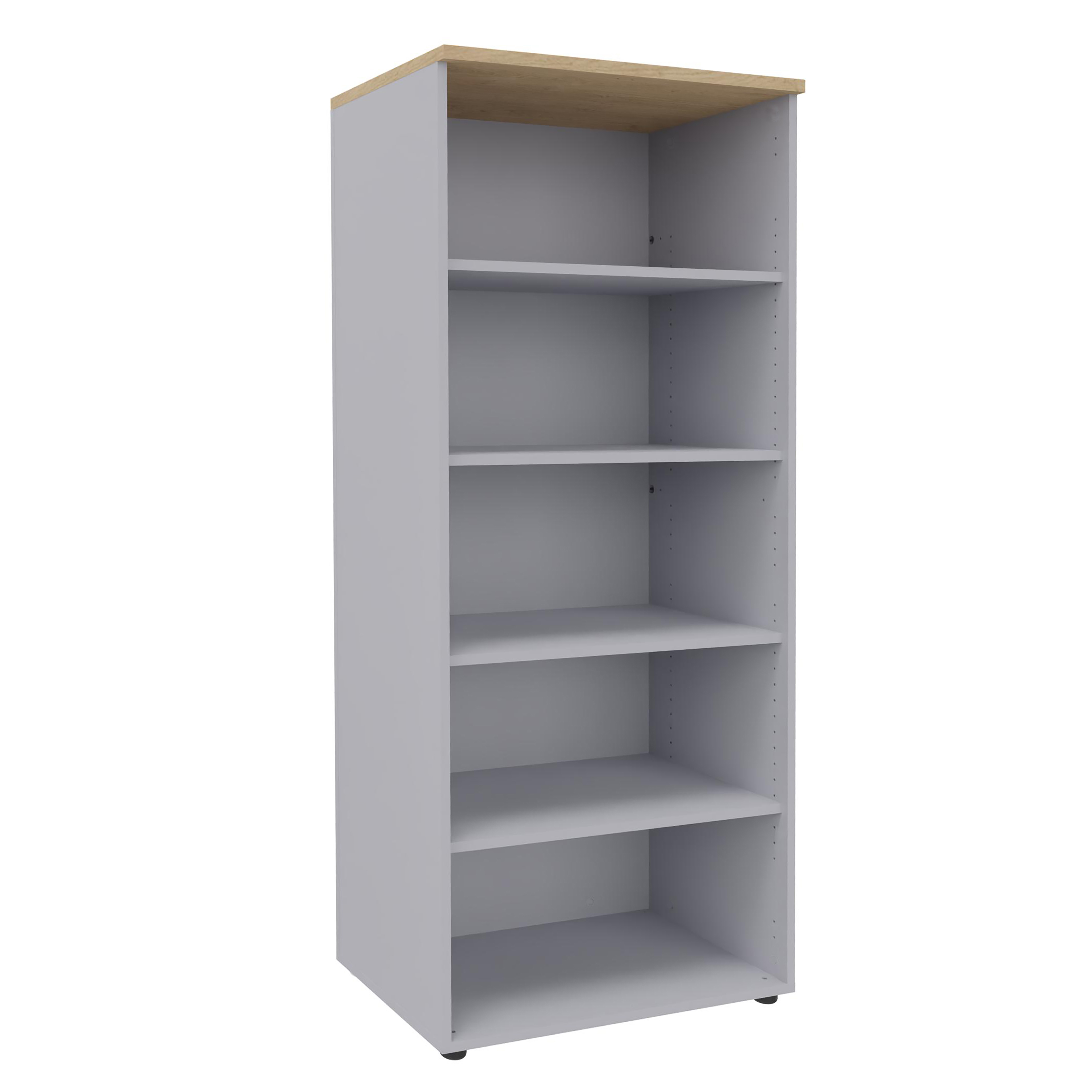 Bibliothèque ouverte mélaminé Majesty - h. 183 x l. 80 cm - 4 tablettes mélaminé