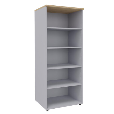 Bibliothèque ouverte mélaminé Majesty - h. 183 x l. 80 cm - 4 tablettes mélaminé