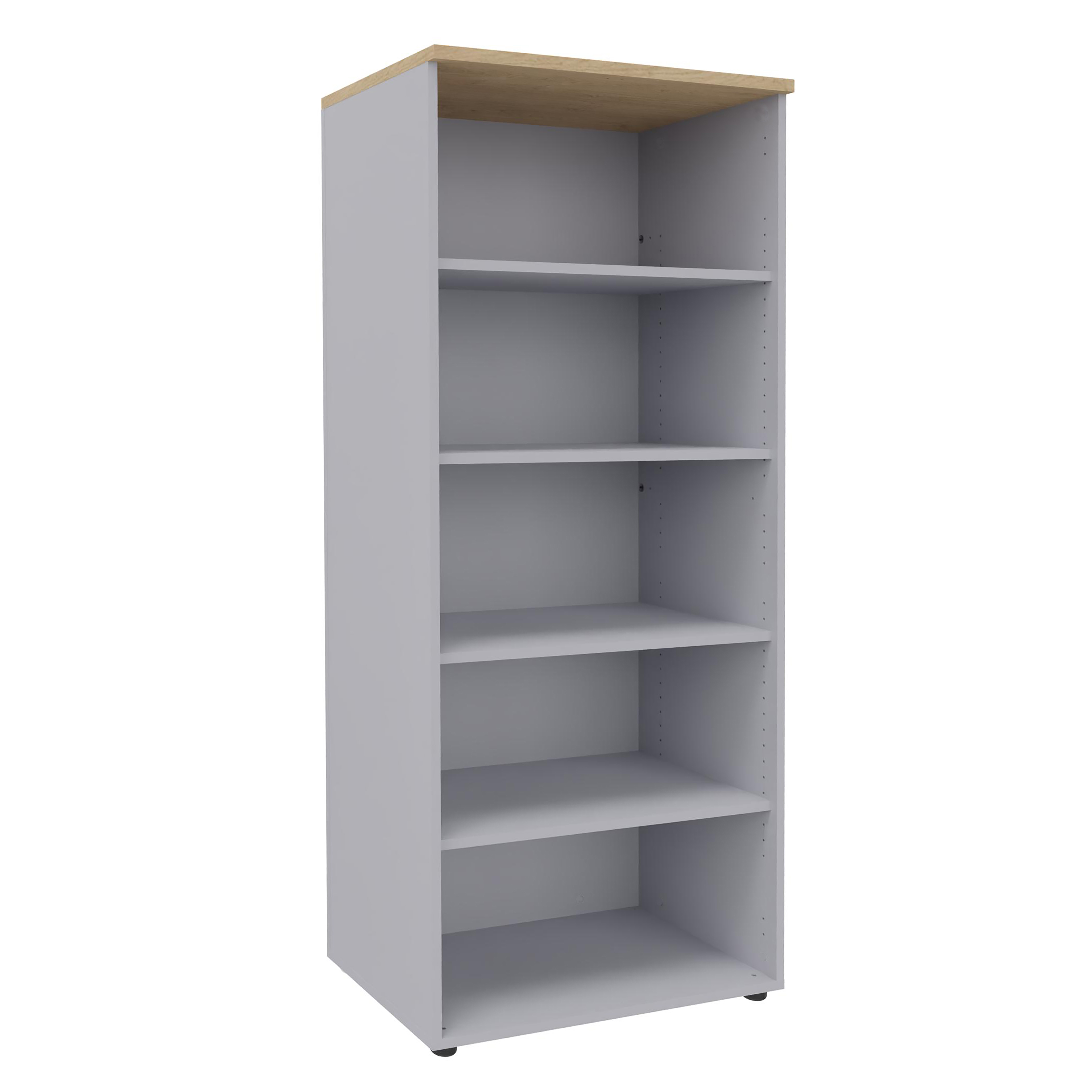 Bibliothèque ouverte mélaminé Majesty - h. 183 x l. 100 cm - 4 tablettes mélaminé