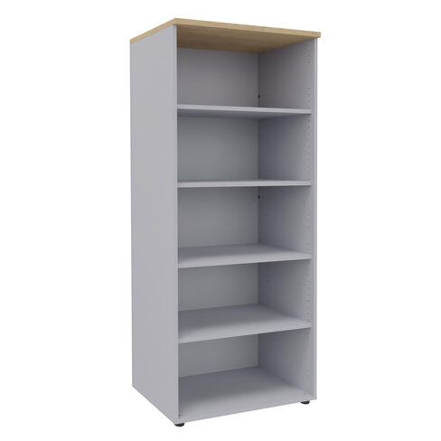 Bibliothèque ouverte mélaminé Majesty - h. 183 x l. 100 cm - 4 tablettes mélaminé