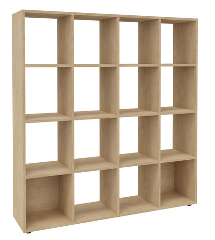 Bibliothèque ouverte mélaminé Majesty - h. 163 x l. 160 cm - 16 niches