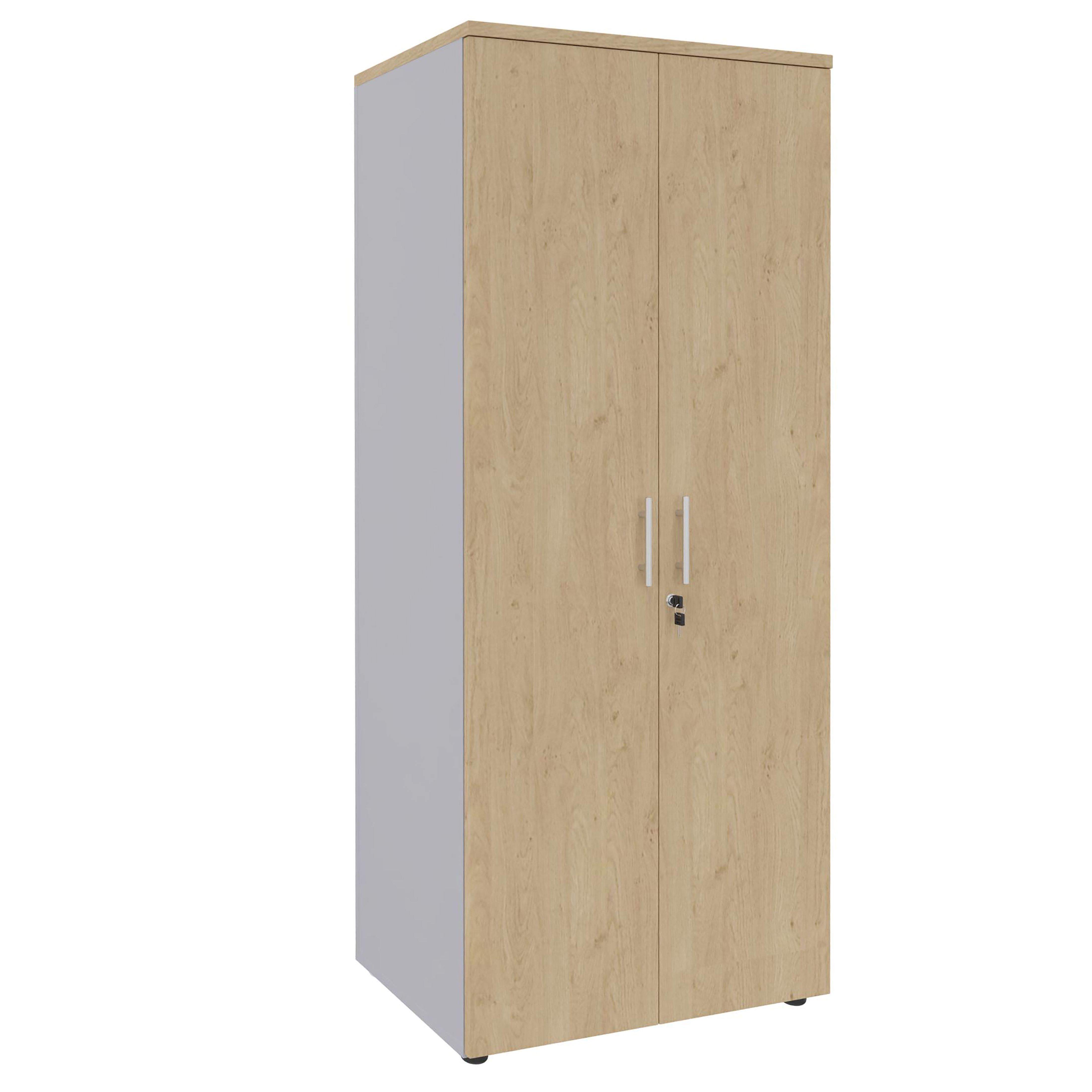 Armoire mélaminé Majesty - h. 183 x l. 80 cm - 4 tablettes métal - portes battantes