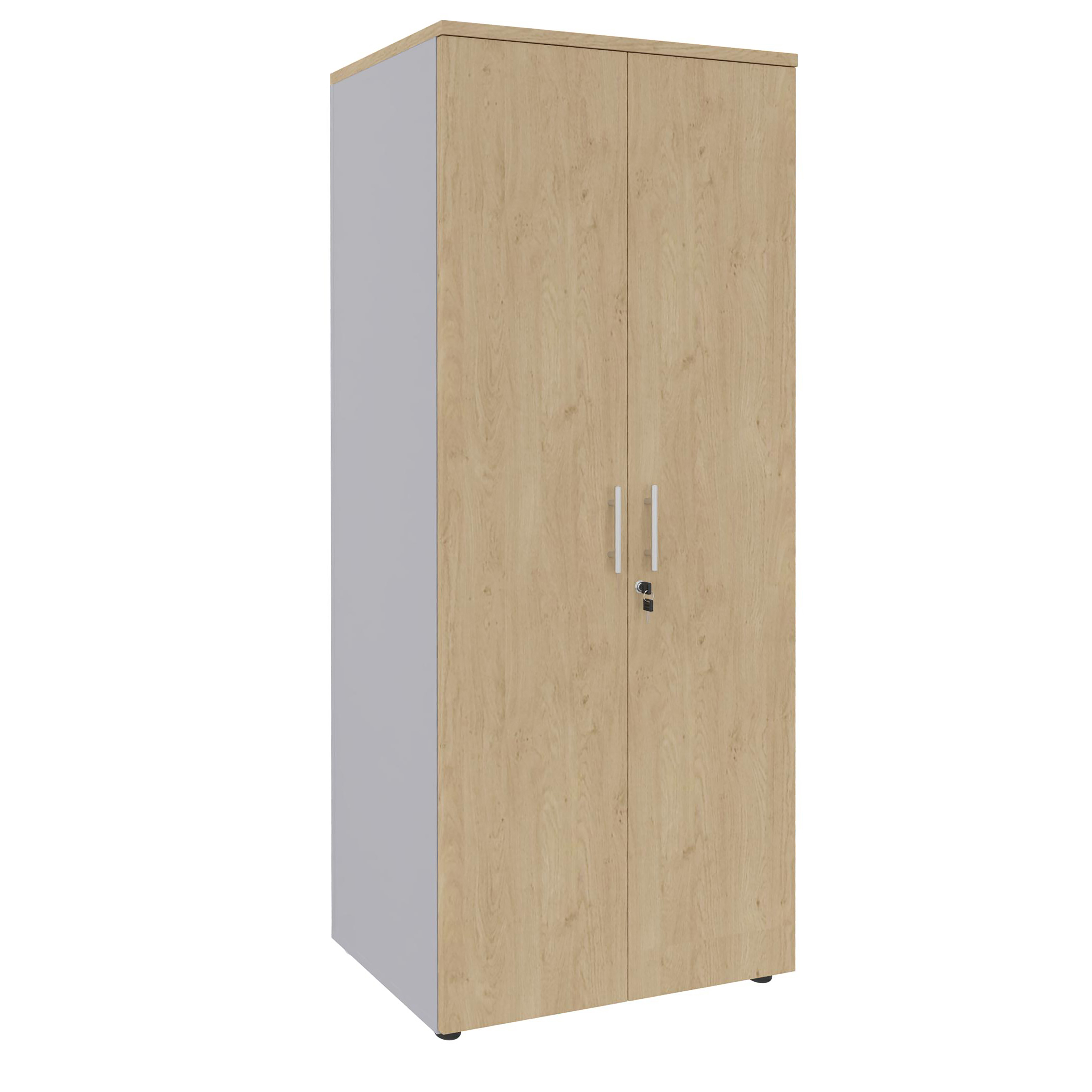 Vestiaire mélaminé Majesty - h. 183 x l. 80 cm - penderie - 1 tablette mélaminé avec tringle porte cintres